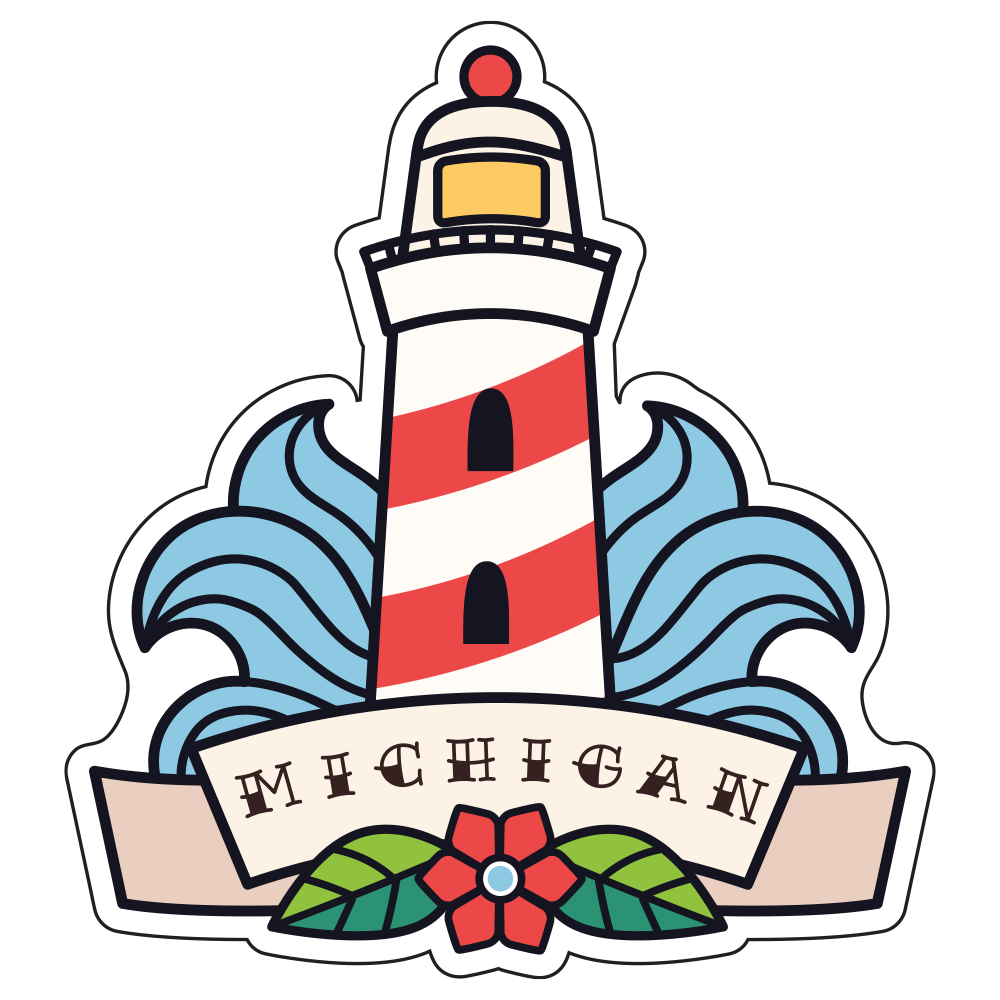 Sticker - Michigan Lighthouse Tattoo