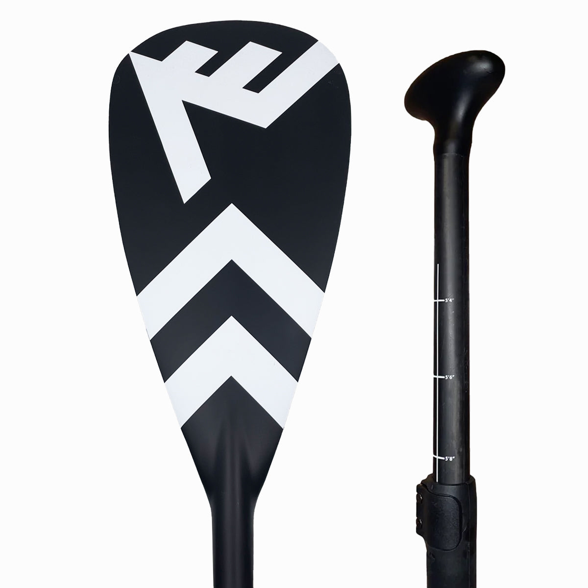 Carbon-Fiberglass Adjustable Paddle with ABS Edge - White