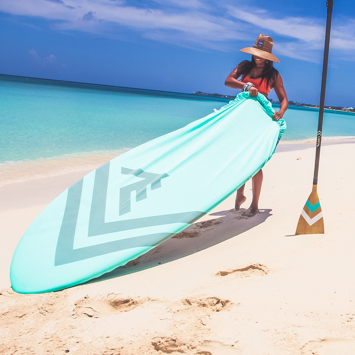 4 Way Stretch SUP Paddleboard Board Cover - 12'6" - 14' (Caribbean)