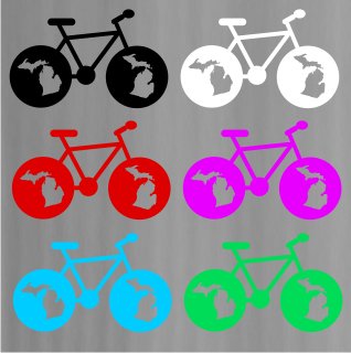 Vinyl Decal - Michigan Bike