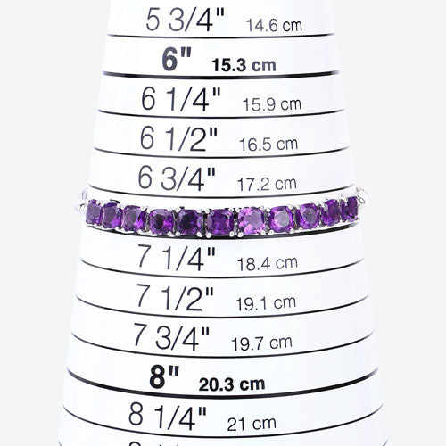 6.05 Carat Genuine Amethyst .925 Sterling Silver Bracelet