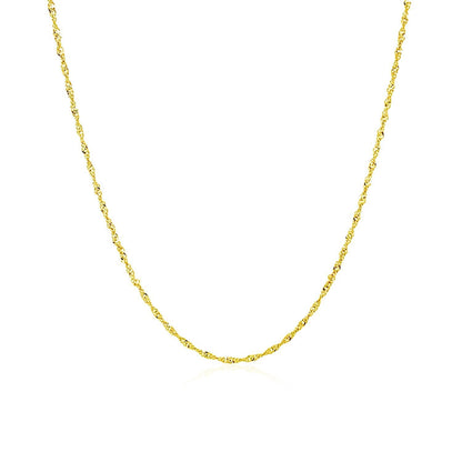 14k Yellow Gold Singapore Chain 1.0mm
