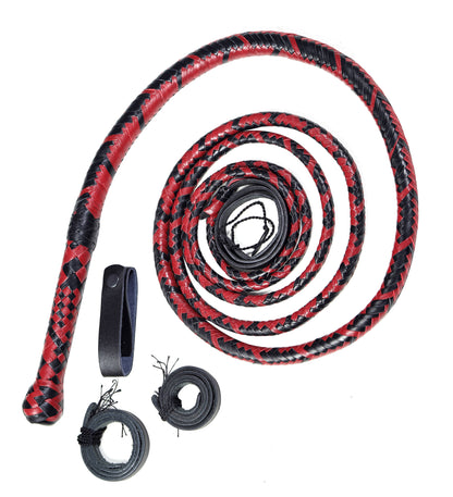 Red & Black Bull Whip – Handmade for Whipcracking