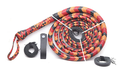 Red-Black & Orange Cosplay Bull Whip – Unique Design