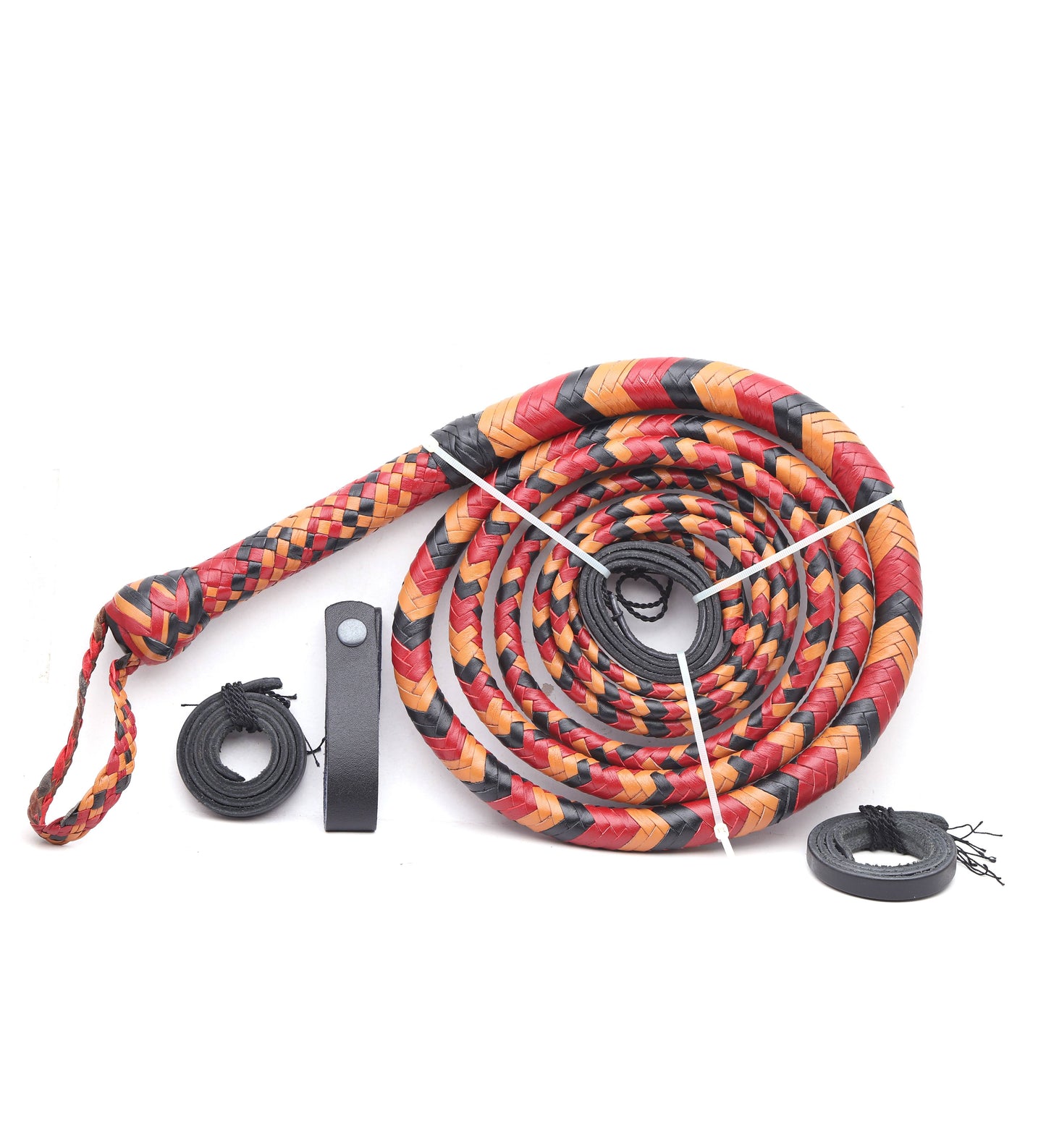 Red-Black & Orange Cosplay Bull Whip – Unique Design