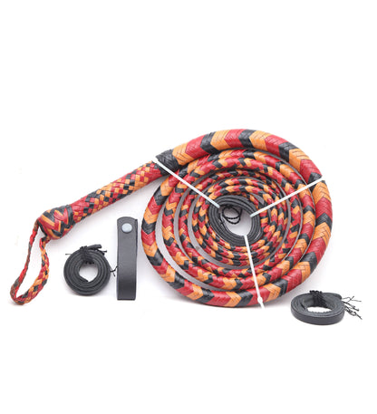 Red-Black & Orange Cosplay Bull Whip – Unique Design