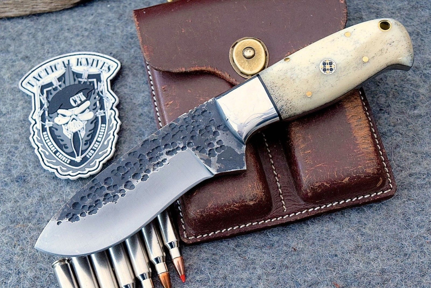 d2 steel handforge skinning knife