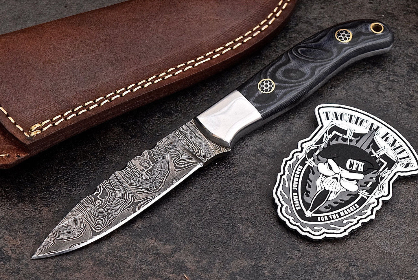Custom Handmade Damascus Steel Skinning/Camping/Hunting Knife