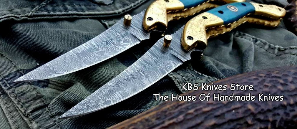 Custom Handmade Damascus Steel Folding Pocket Knives ( Deal )