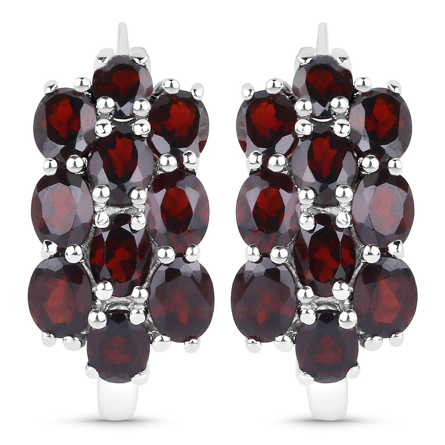 10.40 Carat Genuine Garnet .925 Sterling Silver 3 Piece Jewelry Set (Ring, Earrings, and Pendant w/ Chain)