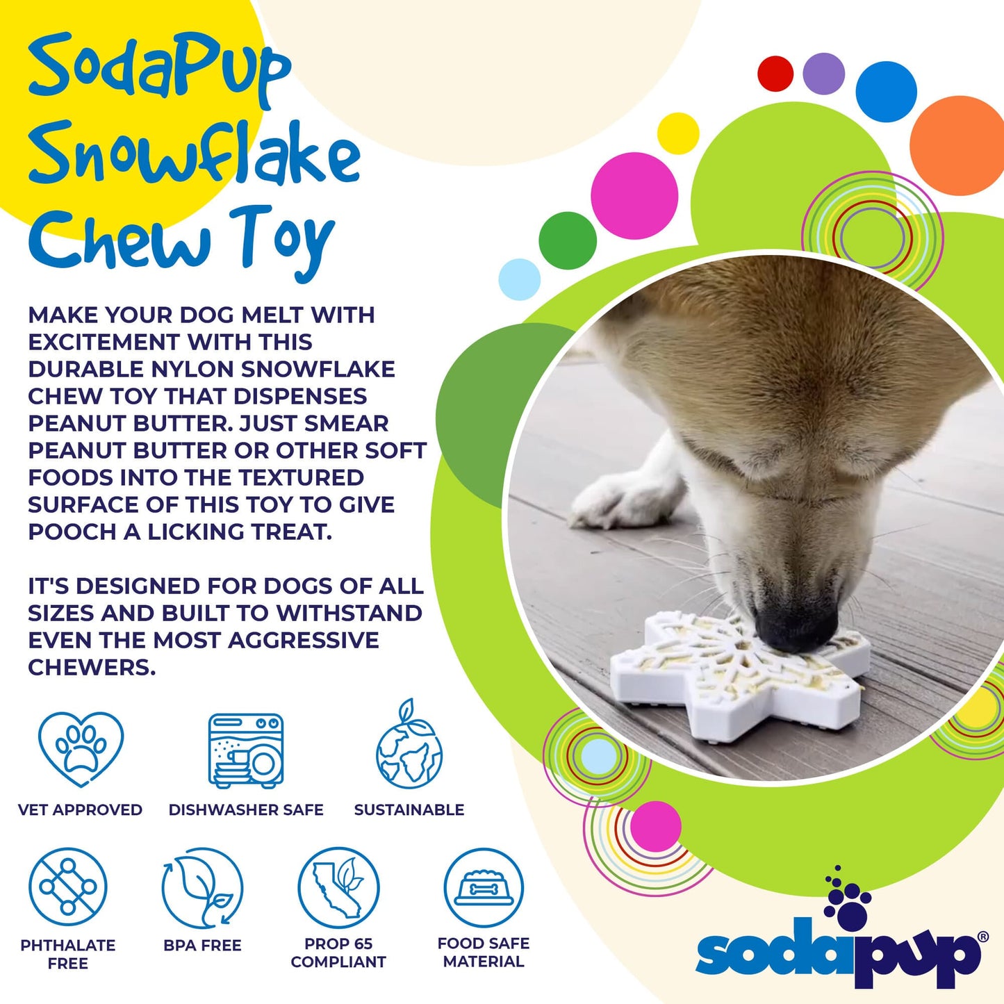 Snowflake Nylon Dog Chew Toy for Aggressive Chewers | USA Made & FDA Compliant