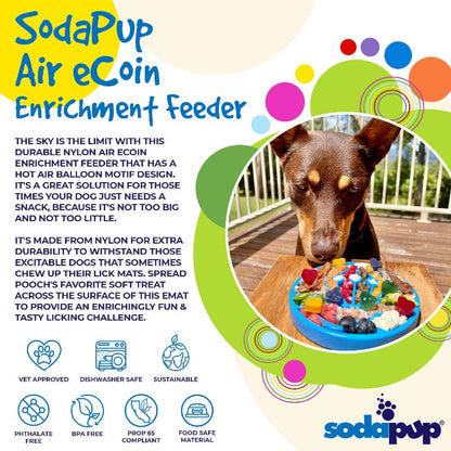 Air Nylon eCoin Lick Mat for Dogs - Durable Enrichment Toy | SodaPup