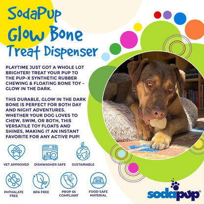 PUP-X Rubber Bone Dog Toy - Durable, Floats, Chew Toy for Large Dogs | USA