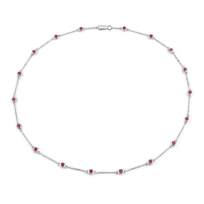 2.34 Carat Genuine Ruby .925 Sterling Silver Necklace