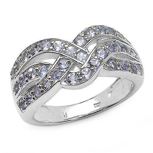 1.26 Carat Genuine Tanzanite .925 Sterling Silver Ring