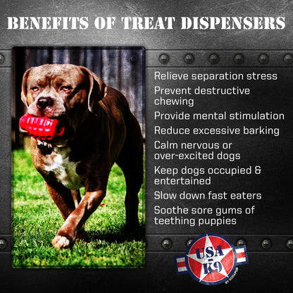 Grenade Shaped eDispenser Durable Dog Chew Toy & Treat Dispenser - Magnum Black