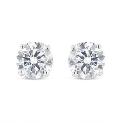 14K White Gold 5/8 Cttw Lab Grown Diamond 4-Prong Classic Stud Earrings (F-G Color, VS2-SI1 Clarity)