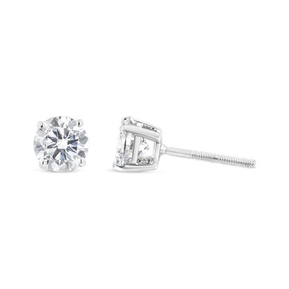 14K White Gold 5/8 Cttw Lab Grown Diamond 4-Prong Classic Stud Earrings (F-G Color, VS2-SI1 Clarity)