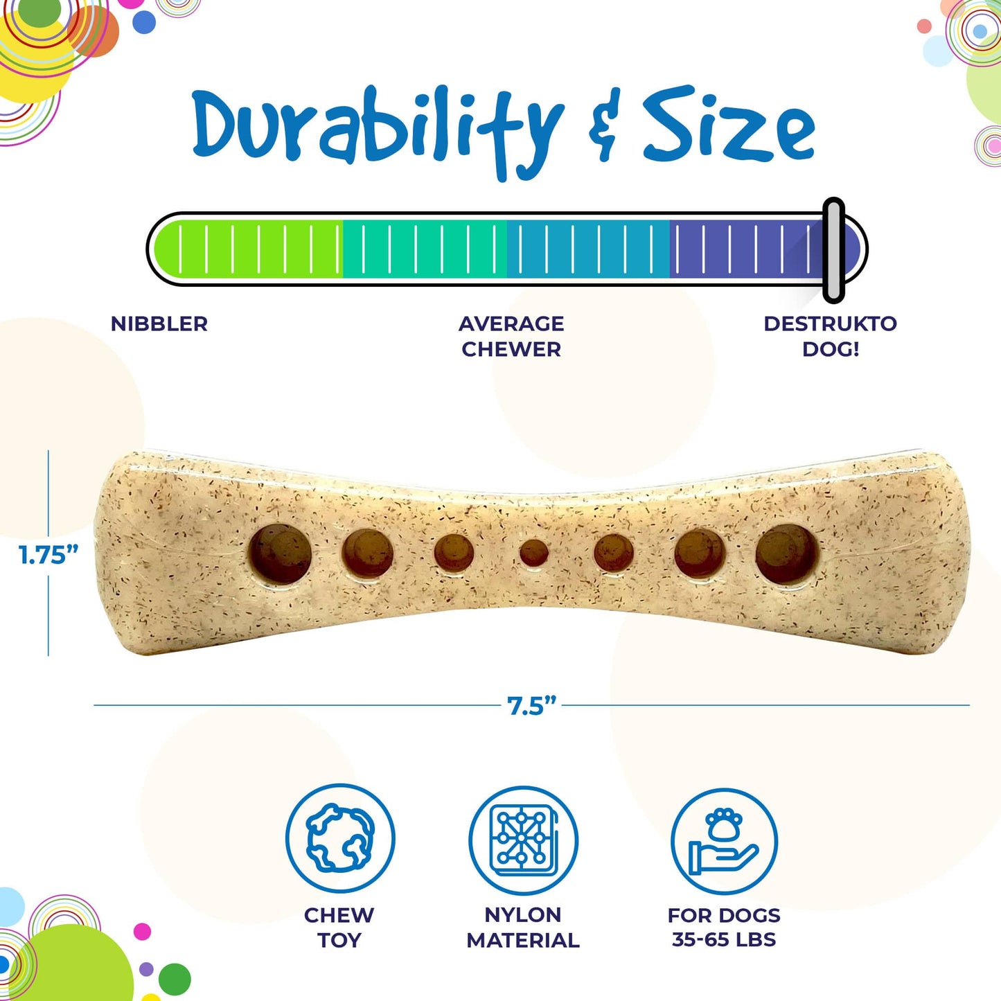 MOD Bone Nylon Dog Chew Toy for Aggressive Chewers | USA Made