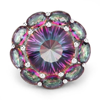 11.45 Carat Genuine Rainbow Quartz .925 Sterling Silver Ring
