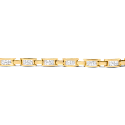 14K Yellow Gold Princess-Cut Diamond Links of Love Bracelet (2.00 cttw, H-I Color, SI2-I1 Clarity)