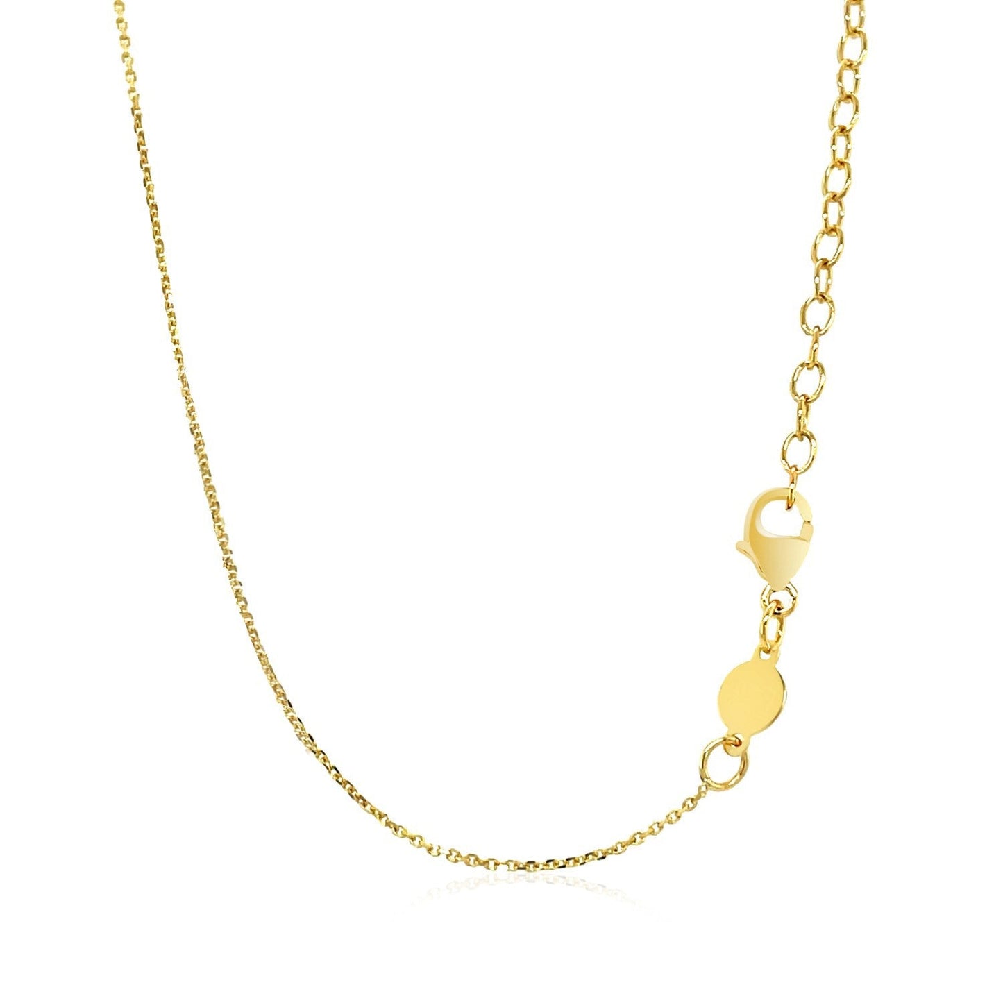 14k Yellow Gold Necklace with Polished Curved Bar Pendant