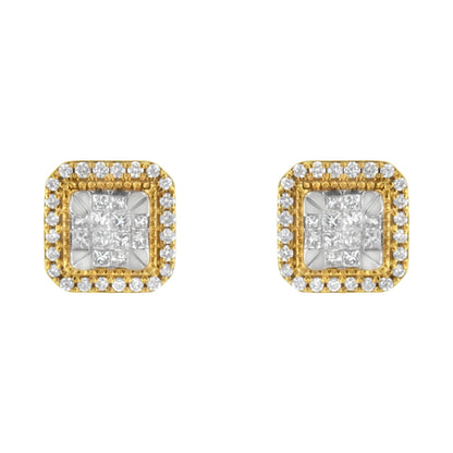 10KT Yellow Gold Diamond Stud Earrings (1/2 cttw, H-I Color, SI2-I1 Clarity)