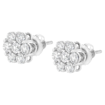 14KT White Gold 1 cttw Diamond Composite Stud Earrings (I-J, SI2-I1)