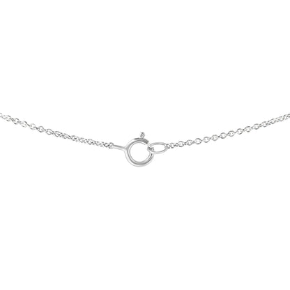 IGI Certified 14k White Gold 1/2 cttw Lab Grown Oval Shape Solitaire Diamond East West 18" Pendant Necklace (E-F Color, VS1-VS2 Clarity)