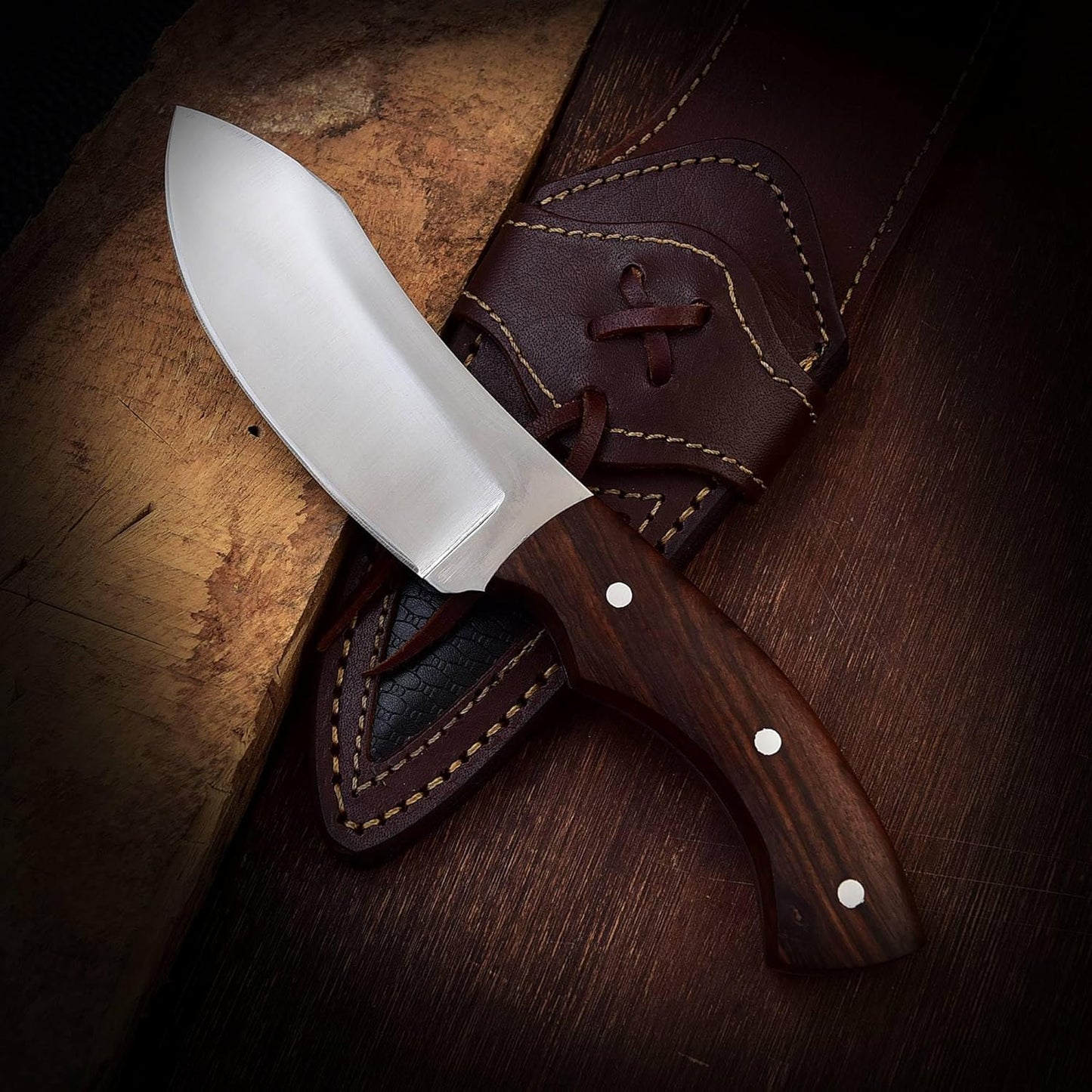 TimberStrike O1 Tool Steel Survival Knife – 9-Inch Tactical Blade with Walnut Wood Handle
