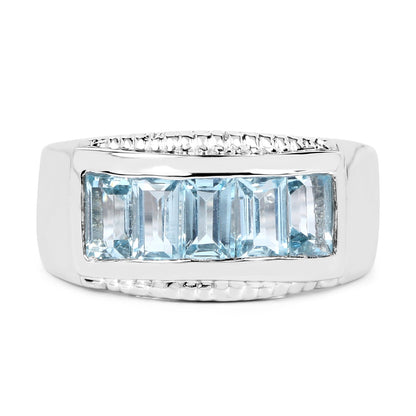 1.75 Carat Genuine Blue Topaz .925 Sterling Silver Ring