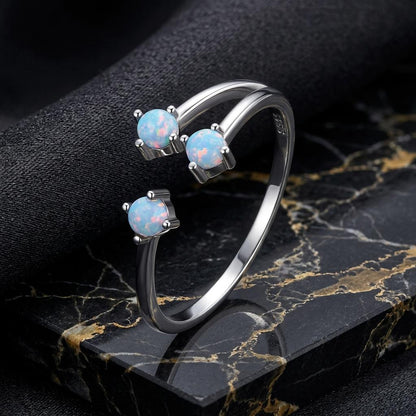 925 Sterling Silver Translucent Opal Ring for Women