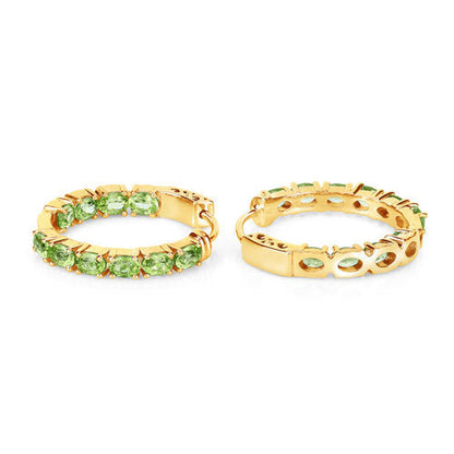 3.40 Carat Genuine Peridot .925 Sterling Silver Earrings