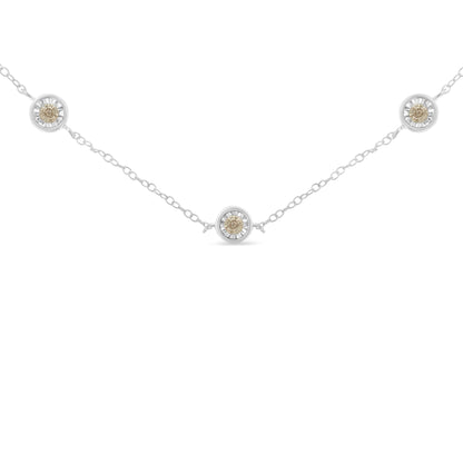 Sterling Silver Diamond Station Necklace (1/2 cttw, I-J Color, I1-I2 Clarity)