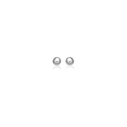 14k White Gold Spherical Stud Earrings (3.0 mm)