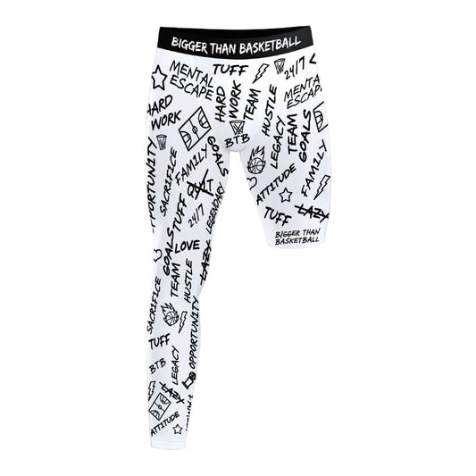 Emotions - Single-Leg Compression Tights - Right - White