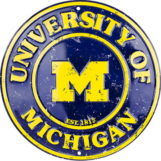 Metal Sign - Michigan Wolverines Circle