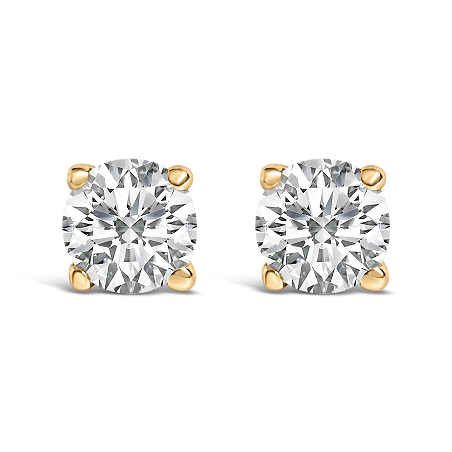 14K White Gold 1/2 Cttw Lab Grown Diamond Solitaire Stud Earrings