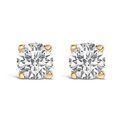 14K White Gold 1/2 Cttw Lab Grown Diamond Solitaire Stud Earrings