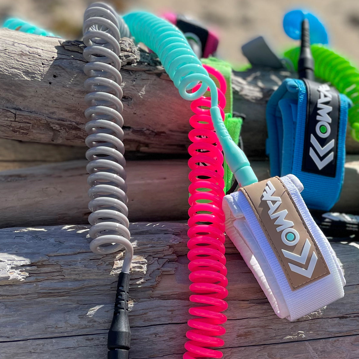9' Full Coiled SUP Paddleboard Leash - Vibrant Collection