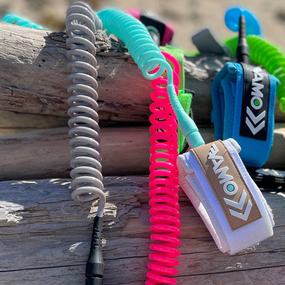 9' Full Coiled SUP Paddleboard Leash - Vibrant Collection