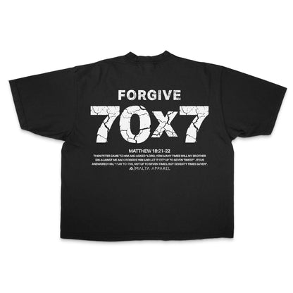 70x7 Drop Shoulder Tee (Super Oversized) - Black