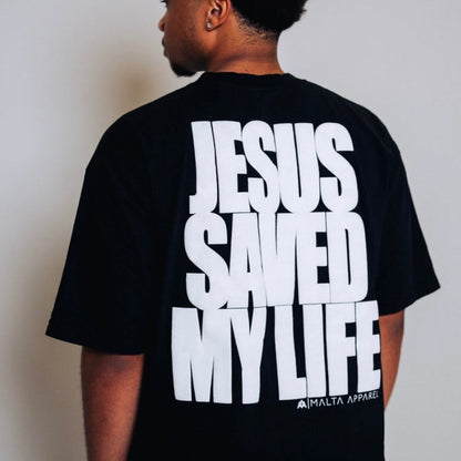 [PRE-ORDER - SHIPS NOVEMBER 7TH] Jesus Saved My Life PUFF PRINT - Black