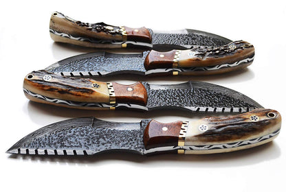 Custom Hand Forged Damascus Steel Tom Brown Tracker Knife - Ideal for Survival, Camping & Tactical Use | KBS Knives