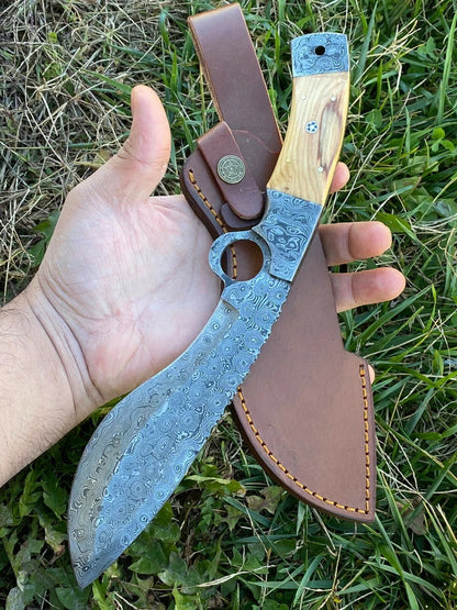 Handmade Gurkha Military Kukri Knife Damascus 12"