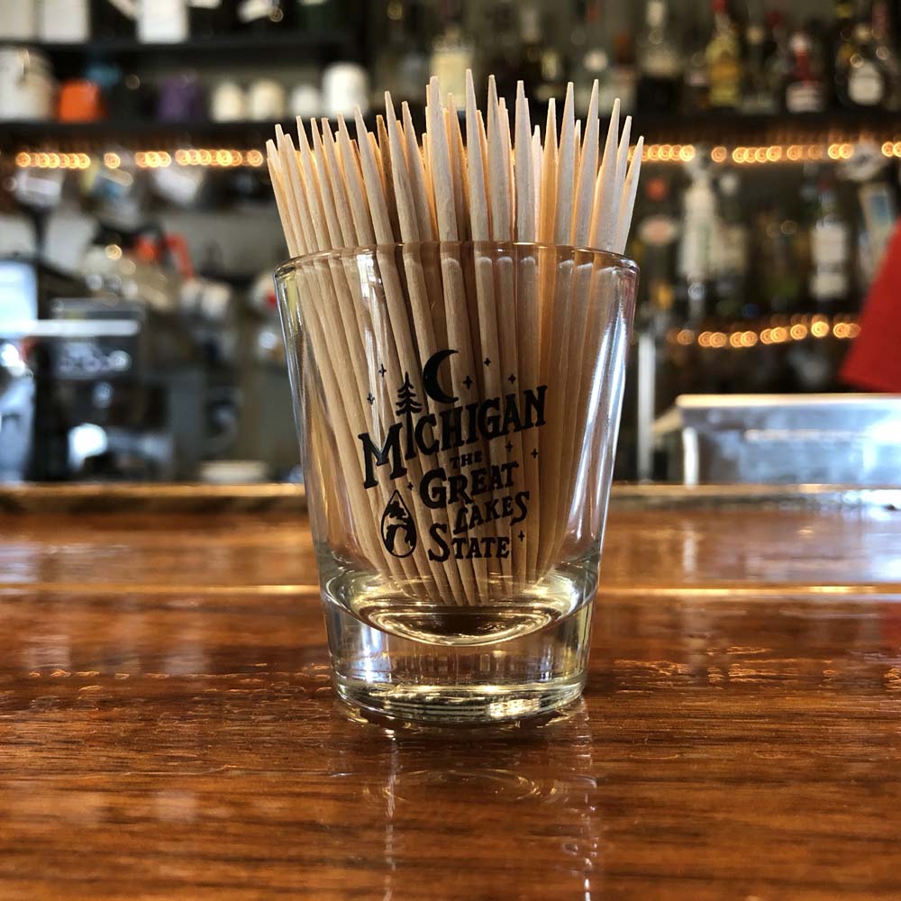 Shot Glass - Michigan Vintage Font