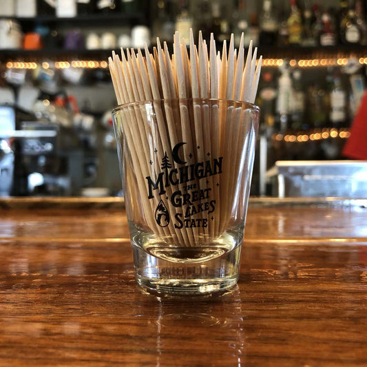 Shot Glass - Michigan Vintage Font