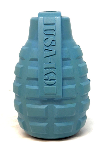 USA-K9 Grenade Rubber Dog Chew Toy | K9 Handler Reward Toy | Red & Blue | USA Made