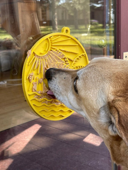 Sun n' Sea eMat - Enrichment Lick Mat For Dogs and Cats - With Suction Cups - Beach Design | USA Made