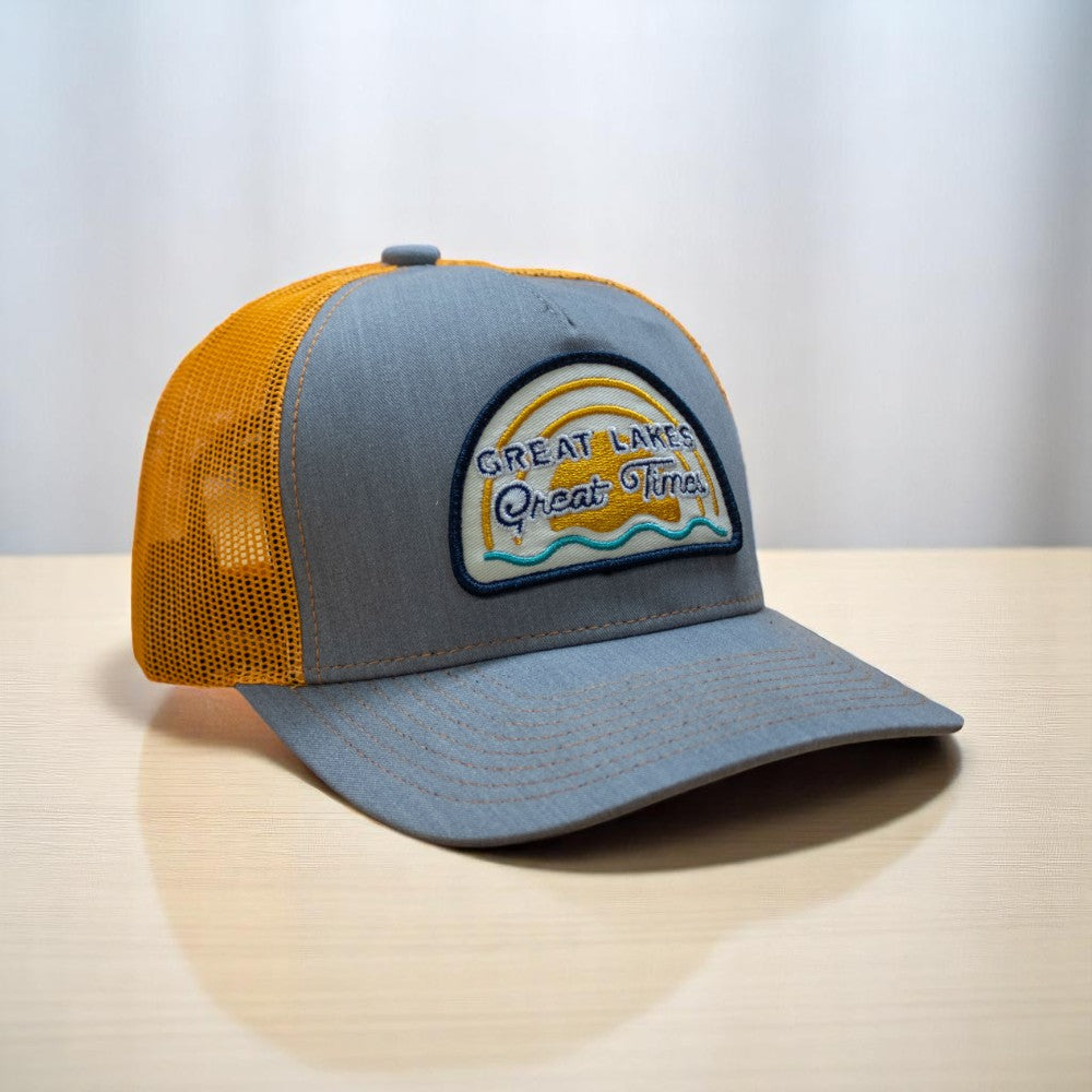 Hat - Michigan Great Lakes Great Times Snapback - H. Grey/Amber Gold